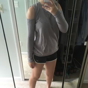 cute grey long sleeved-shirt